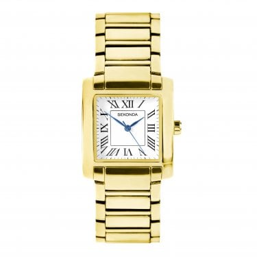 Sekonda Gents Montreal White Dial Gold Tone Stainless Steel Watch