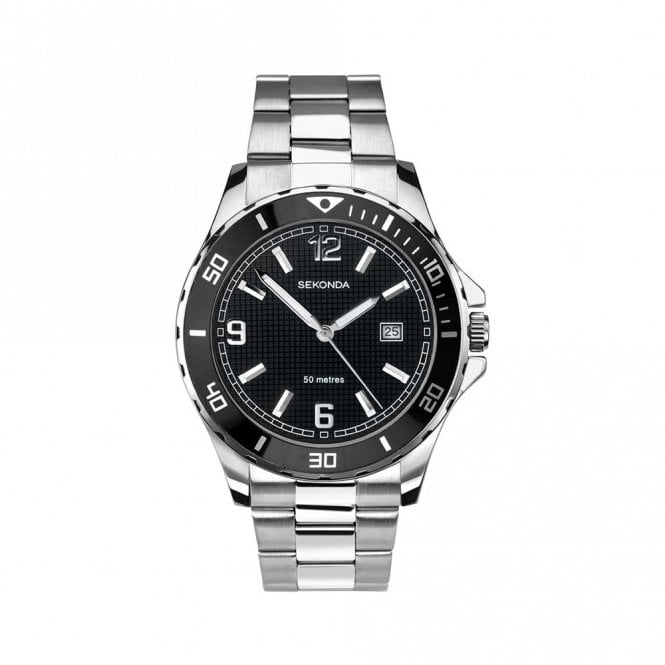 Sekonda  Gents Silver Black Watch