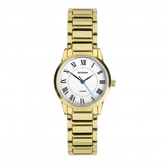Sekonda  Ladies Beaumount White Dial Gold Tone Stainless Steel Watch
