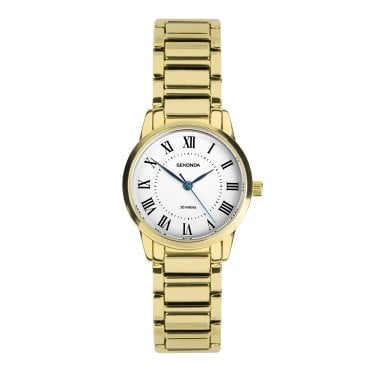 Sekonda Ladies Beaumount White Dial Gold Tone Stainless Steel Watch