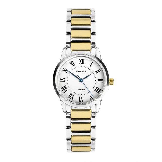 Sekonda  Ladies Beaumount White Dial Two Tone Stainless Steel Watch