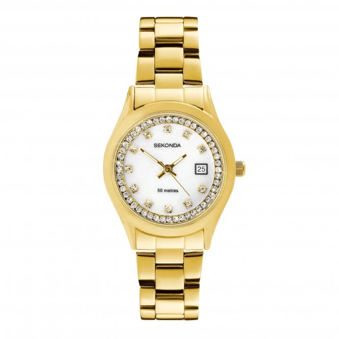 Sekonda  Ladies Catherine Mother of Pearl Dial Gold Tone Stainless Steel Watch