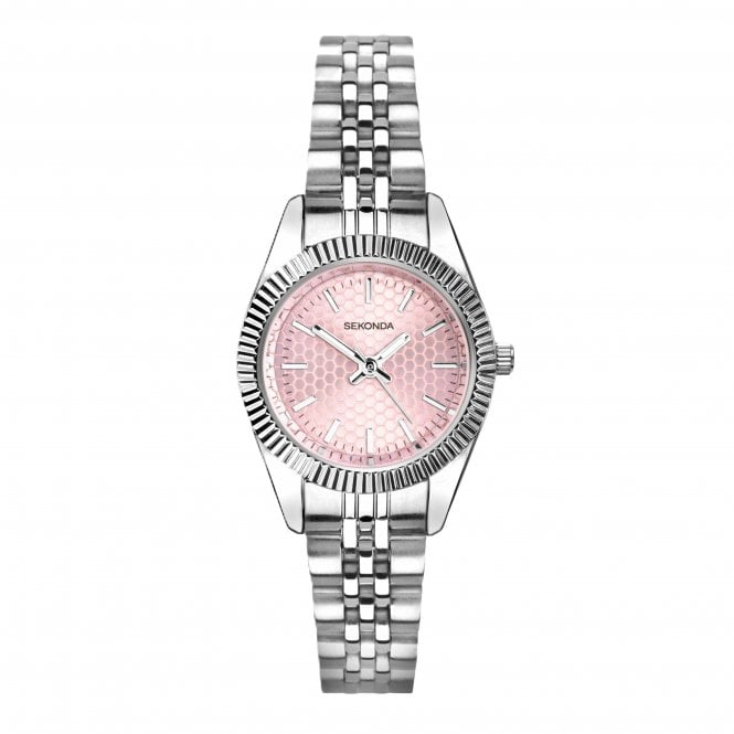 Sekonda  Ladies Francis Pink Dial Stainless Steel Watch