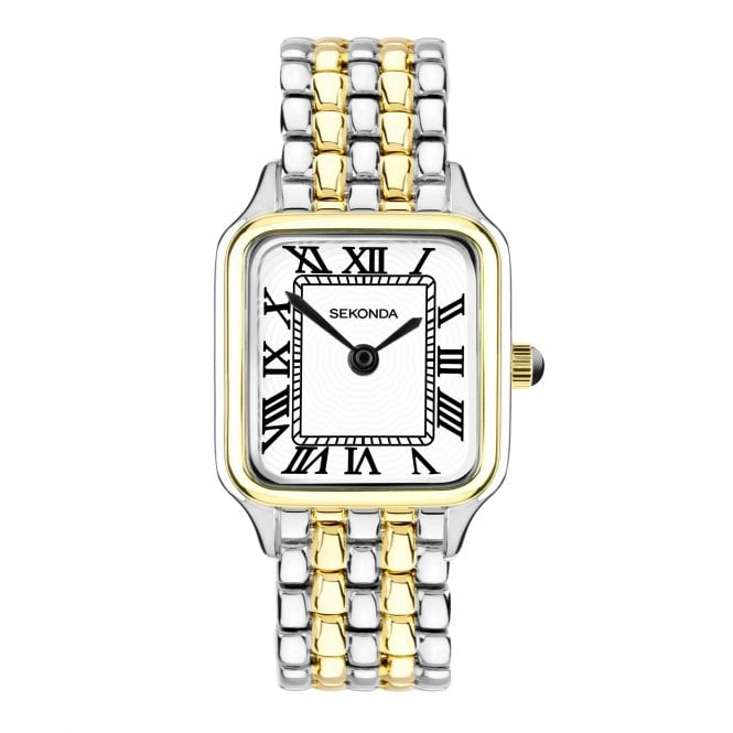Sekonda  Ladies Monica Maxi White Dial Two Tone Stainless Steel Watch