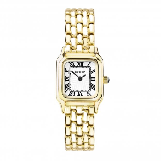 Sekonda  Ladies Monica White Dial Yellow Gold Tone Stainless Steel Watch