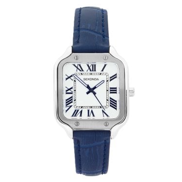 Sekonda Ladies Rene Blue Leather Strap Watch
