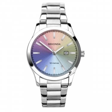 Sekonda Ladies Taylor Rainbow Dial Stainless Steel Watch