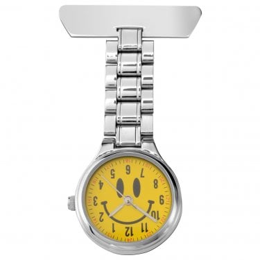 Sekonda Silver Unisex Yellow Smiley Face Fob Watch