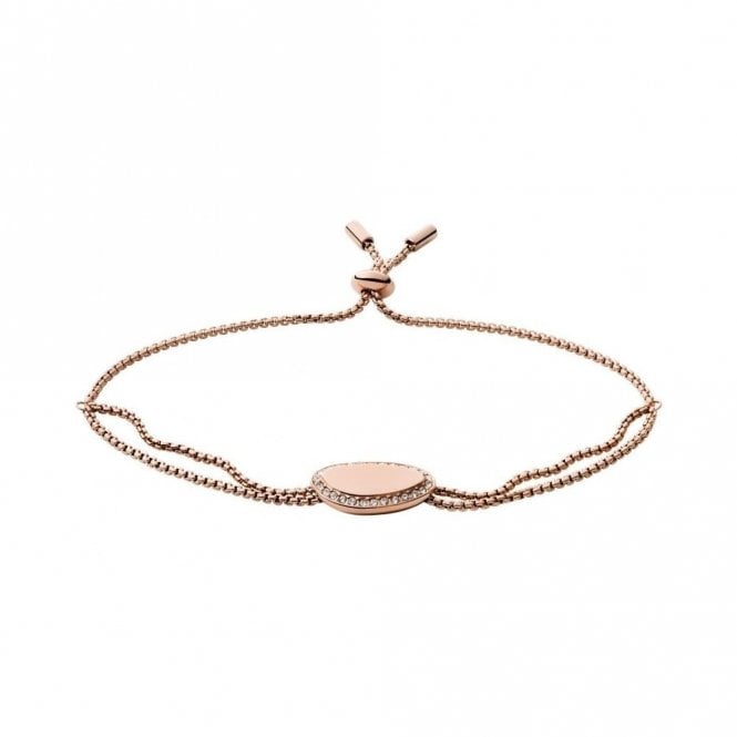 Skagen Jewellery Skagen Elin Organic Glitz Rose Gold Tone Slider Bracelet