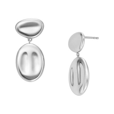 Skagen Anja Pebble Stainless Steel Drop Earrings 2.8 x 1.2cm