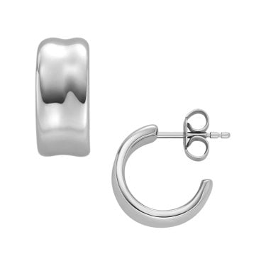 Skagen Anja Pebble Stainless Steel Hoop Earrings 1.4 x 1.3cm