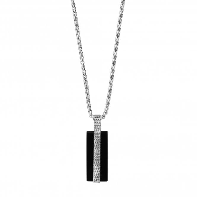 Skagen Jewellery Skagen Gents Torben Mesh & Black Stainless Steel Necklace 0.9x2.8cm, 45cm + 5cm