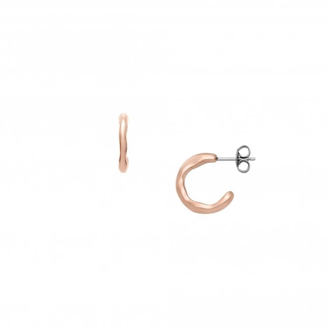 Skagen Jewellery Skagen Moderne Stak Rose Gold Tone Stainless Steel Hoop Earrings 1.5 x 1.5cm