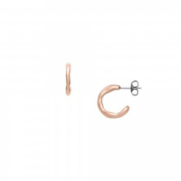 Skagen Moderne Stak Rose Gold Tone Stainless Steel Hoop Earrings 1.5 x 1.5cm