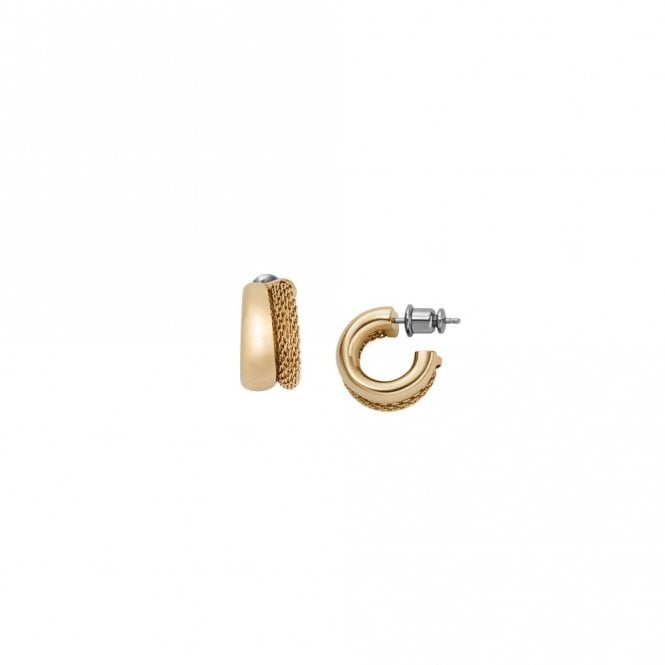 Skagen Jewellery Skagen Merete Gold Tone Stainless Steel Huggie Hoop Earrings 7.5mm