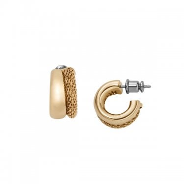 Skagen Merete Gold Tone Stainless Steel Huggie Hoop Earrings 7.5mm