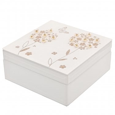 Sophia Glitter Butterfly Jewellery Box 7.6 x 15.2 x 15.2cm