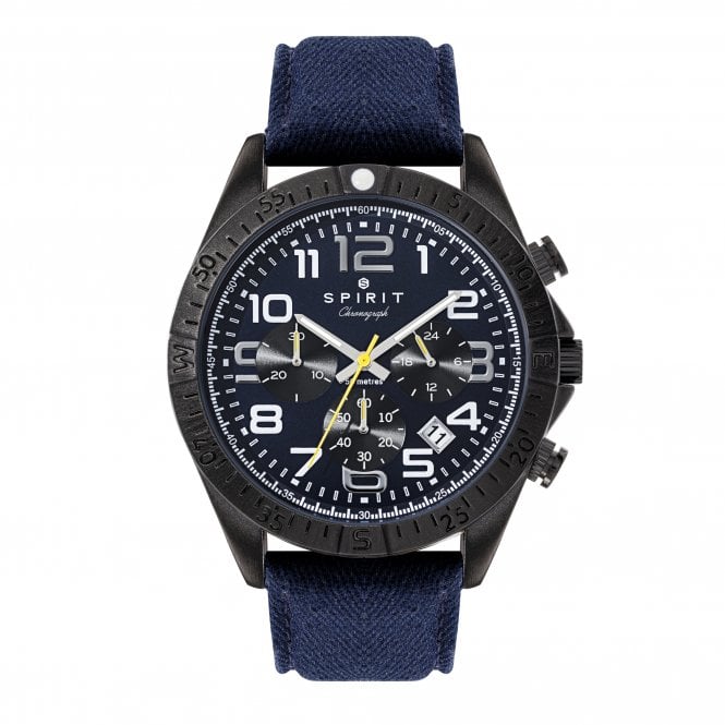 Spirit  Gents Blue Dial Blue Canvas Strap Chronograph Watch