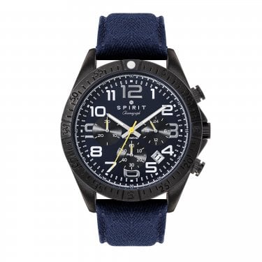 Spirit Gents Blue Dial Blue Canvas Strap Chronograph Watch