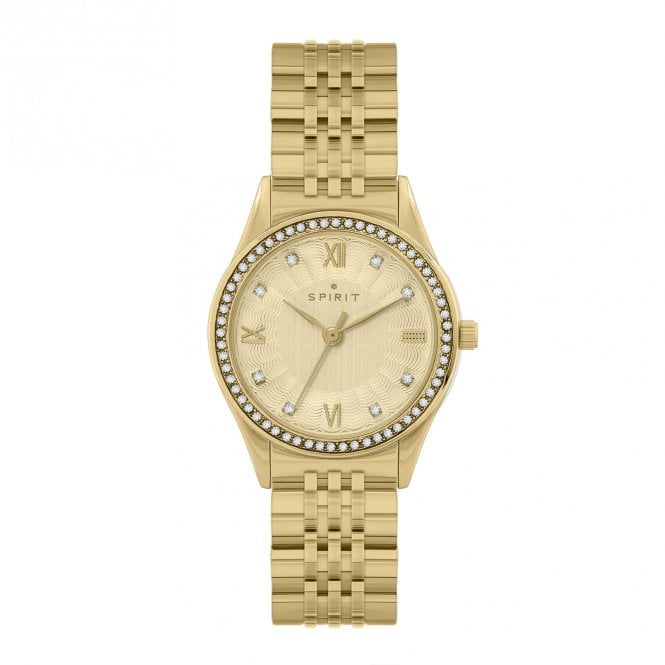 Spirit  Ladies Gold Dial Gold Tone Stainless Steel Watch