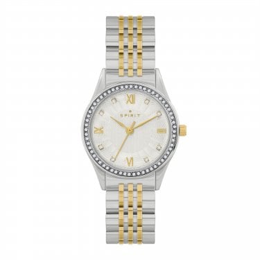Spirit Ladies Silver Dial Two Tone Stainless Steel Watch