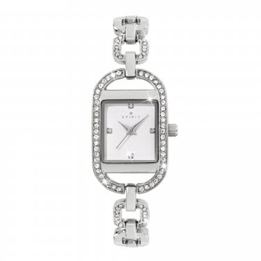 Spirit Ladies Square Stone Set Stainless Steel Watch