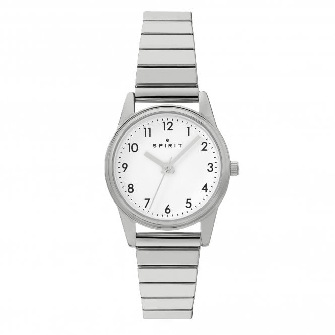 Spirit  Ladies White Dial Expandable Strap Stainless Steel Watch