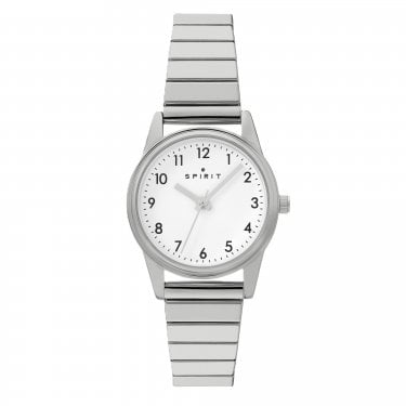 Spirit Ladies White Dial Expandable Strap Stainless Steel Watch