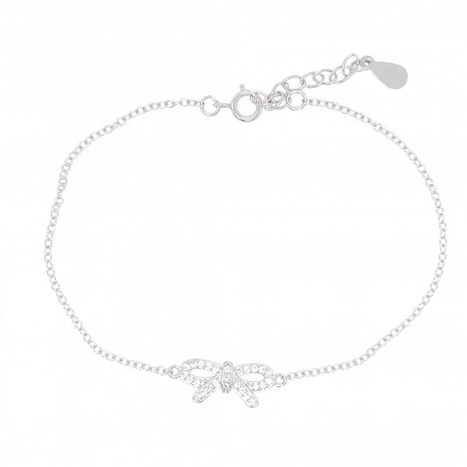 Faith Sterling Silver Sterling Silver CZ Bow Belchor Link Bracelet 16.5+3cm