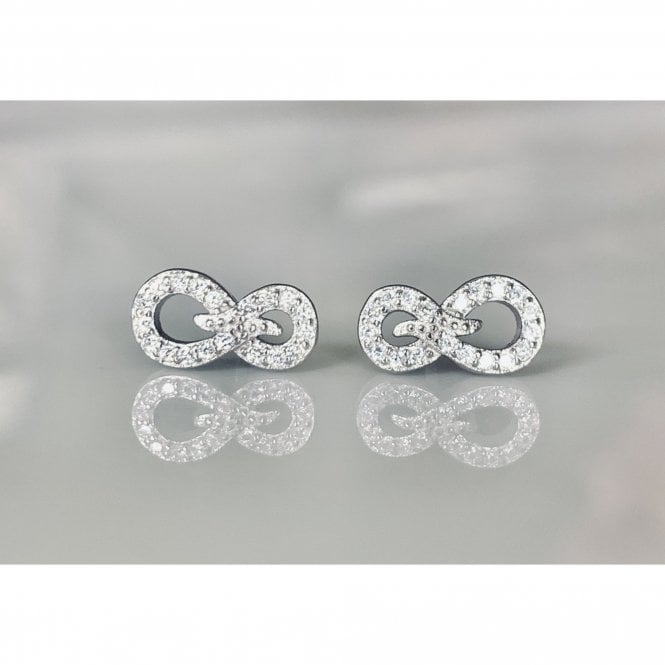Faith Sterling Silver Sterling Silver CZ Infinity with Centre Detail 11 x 6mm Stud Earrings