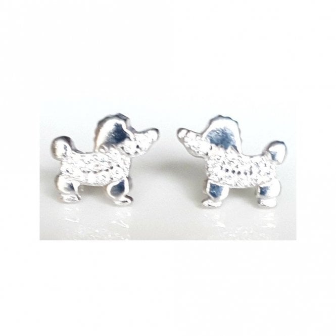 Faith Sterling Silver Sterling Silver Kids CZ Body Poodle Dog Stud 9mm x 8mm Earrings