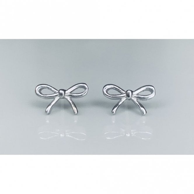 Faith Sterling Silver Sterling Silver Plain Bow Stud Earrings 6x10mm