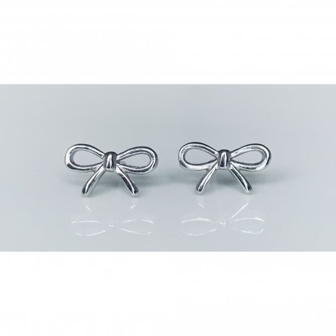 Faith Sterling Silver Sterling Silver Plain Bow Stud Earrings 6x11mm