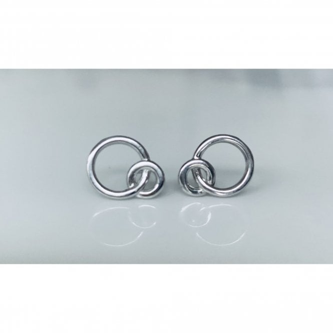 Faith Sterling Silver Sterling Silver Plain Entwined Open Circles Stud Earrings 12x9mm