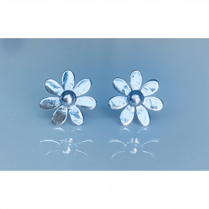 Faith Sterling Silver Sterling Silver Plain Flower with Raised Centre Stud Earrings 10x10mm