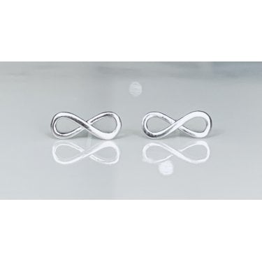 Sterling Silver Plain Infinity Drop Earrings 12x5mm