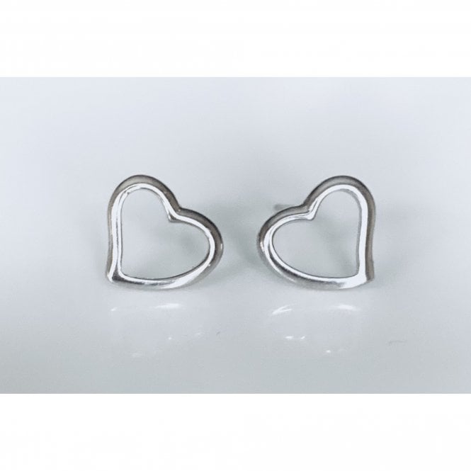 Faith Sterling Silver Sterling Silver Plain Open Tiffany Style Heart 8 x 9mm Stud Earrings