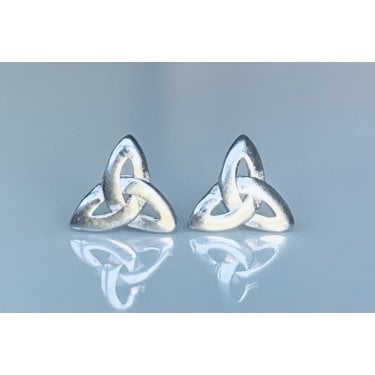 Sterling Silver Plain Trinity Knot Stud Earrings 6x7mm