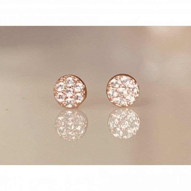 Faith Rose Gold Sterling Silver Sterling Silver Rose Gold Micron CZ Round Cluster 4 x 4mm Stud Earring