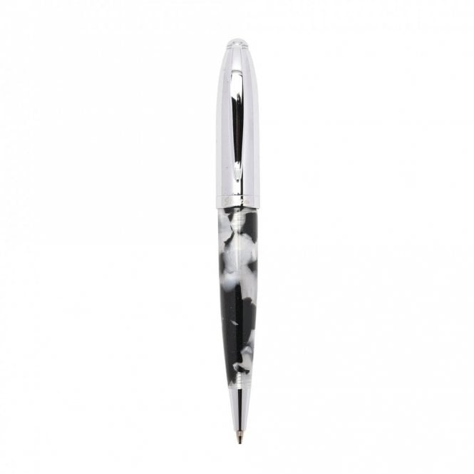 Stratton  Ballpoint Black & White Marbled with Silver Cap Pen  