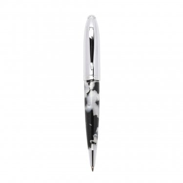 Stratton Ballpoint Black & White Marbled with Silver Cap Pen  