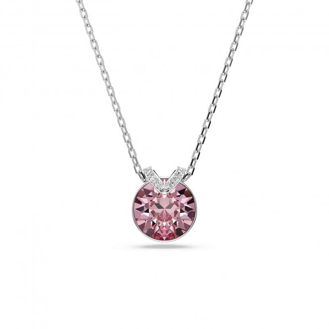 Swarovski Jewellery Swarovski Bella V Round Cut Pink Crystal Necklace 1.3 x 1.1cm, 38 - 43cm