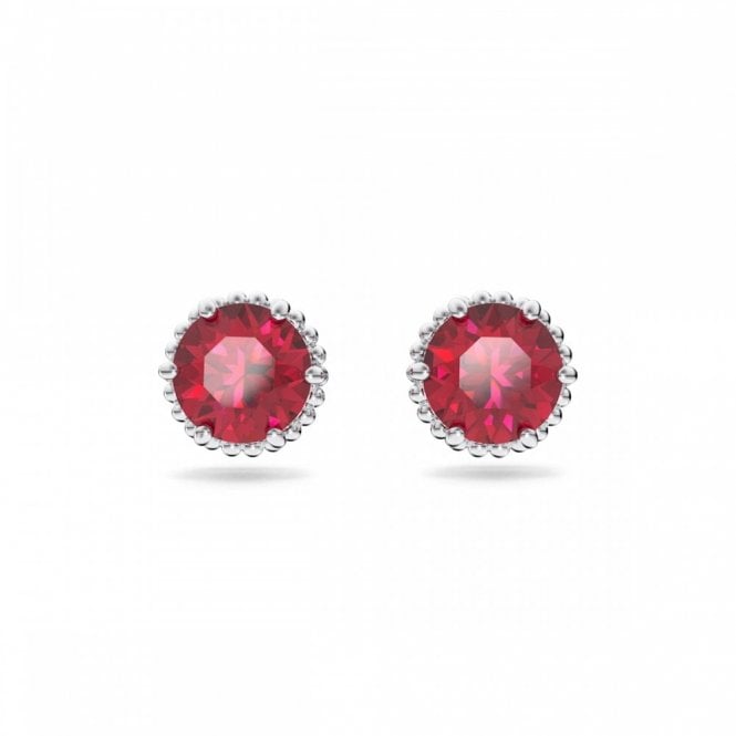 Swarovski Jewellery Swarovski Birthstone July Red Round Cut Stud Earrings 0.7x0.7cm