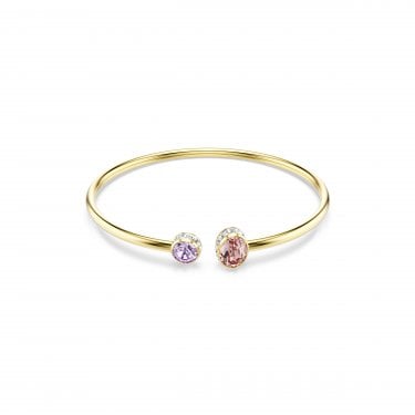 Swarovski Chroma Mixed Cuts Multicoloured Gold Tone Bangle 0.9 x 1.45cm, 16.7cm