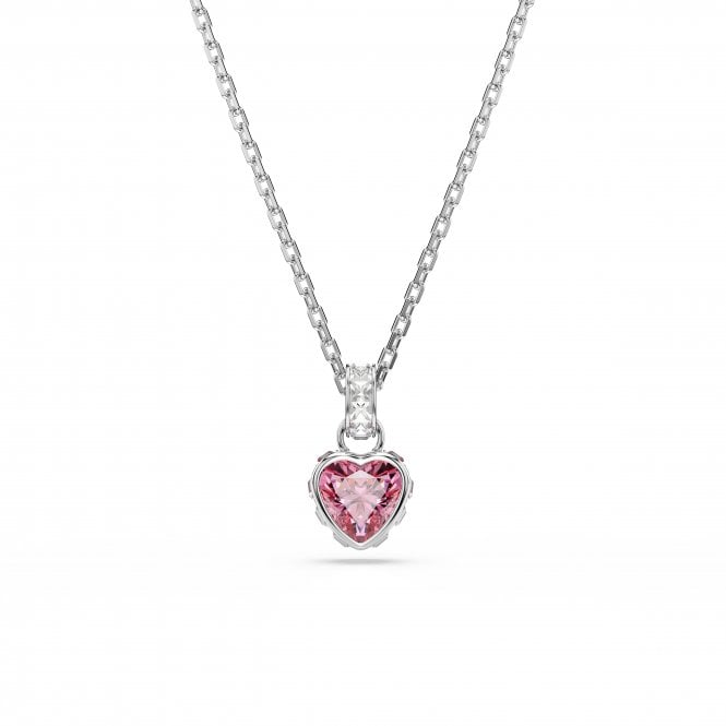 Swarovski Jewellery Swarovski Chroma Mixed Cuts Pink Heart Necklace 1.1 x 0.8cm, 38-45cm