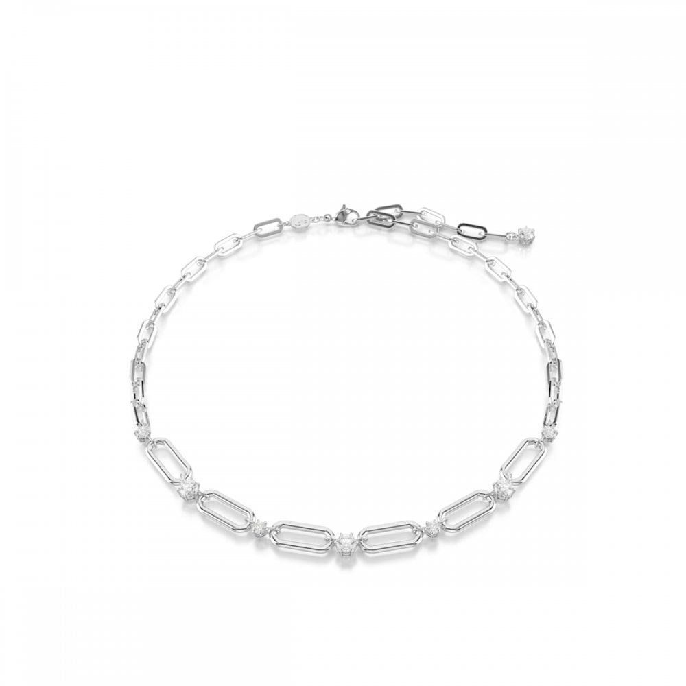 Swarovski Jewellery Silver/White Swarovski Constella Crystal Link Necklace, 38-45Cm 0.8Cm