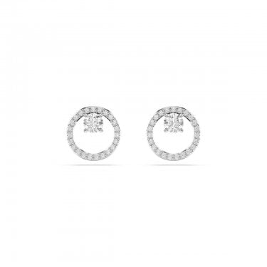 Swarovski Constella Round Cut Pavé Circle Stud Earrings 1 x 1cm