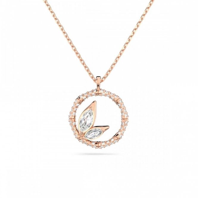 Swarovski Jewellery Swarovski Dellium Round Bamboo Design Rose Gold Tone Necklace 2cm, 38-43cm