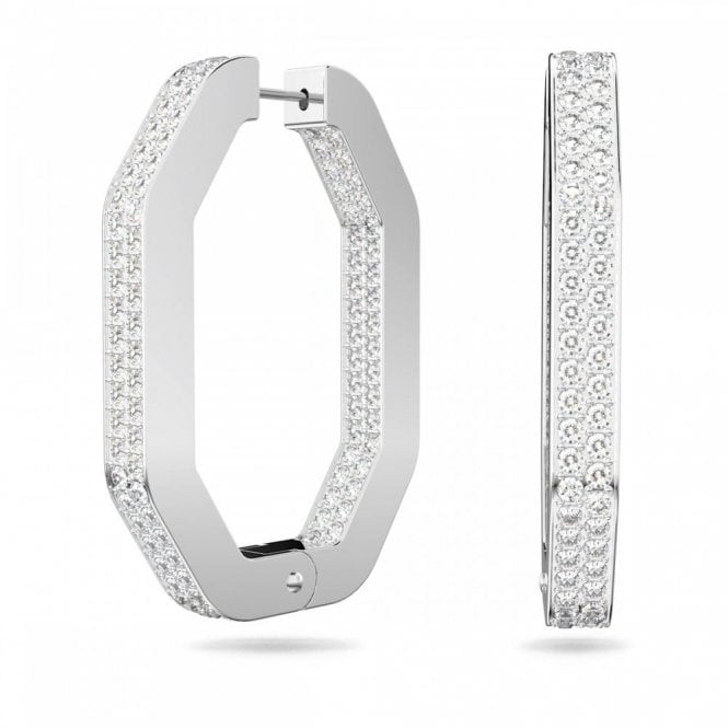 Swarovski Jewellery Swarovski Dextera Octagon Large Hoop Earrings 3.9x2.7cm