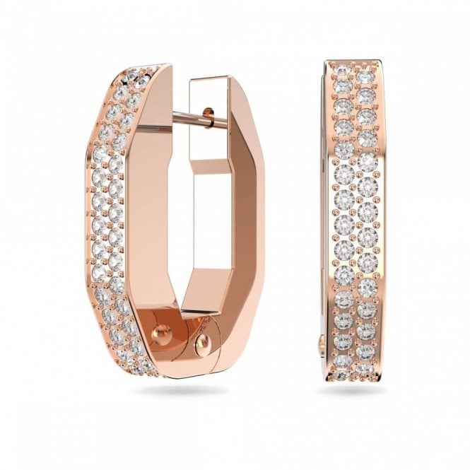 Swarovski Jewellery Swarovski Dextera Octagon Shape Rose Gold Tone Hoop Earrings 1.9 x 1.5cm 